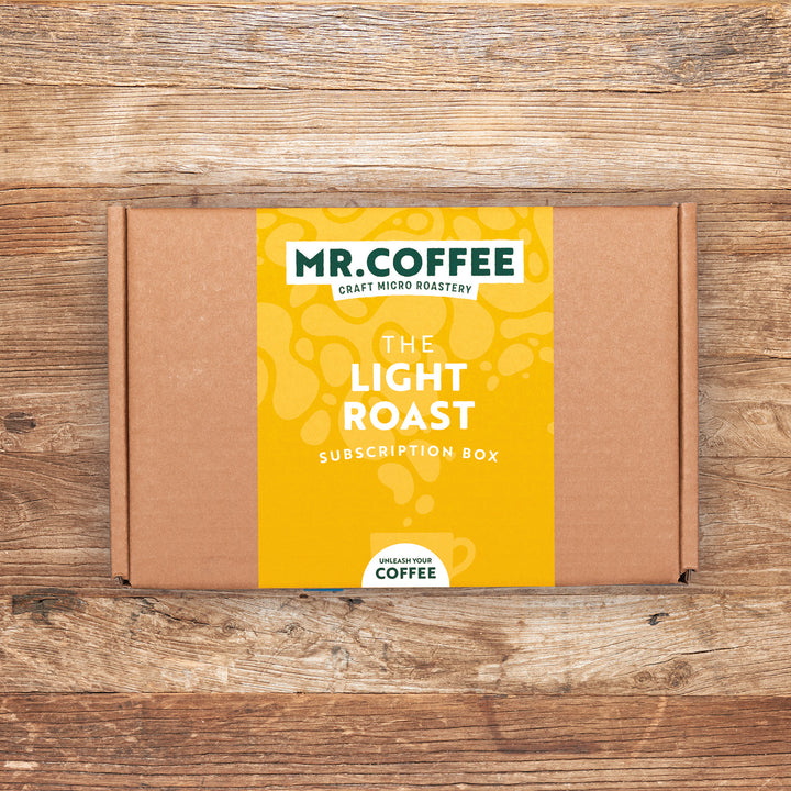 Light Roast subscription box, freshly roasted coffee beans. 